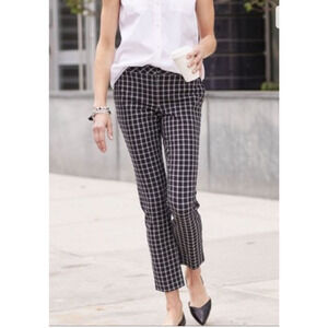 J Jill Black Windowpane Plaid Premium Bi Stretch Preppy Classic Pants‎ Size 6